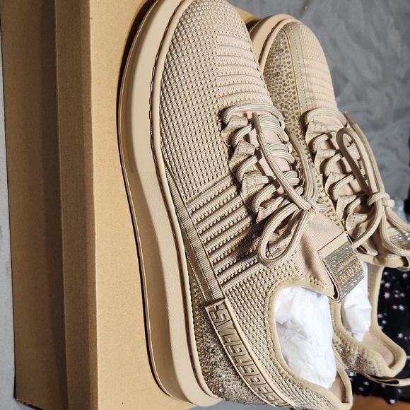 Steve Madden Tan Embellished Sneakers - Picture 3 of 5